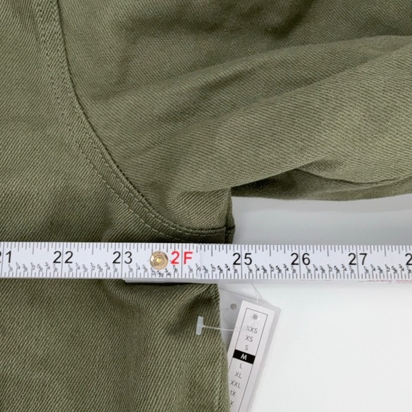 BP Wildfang Olive Green Faux Sherpa Collar‎ Lined Button Front Jacket Chore NEW - Picture 10 of 14